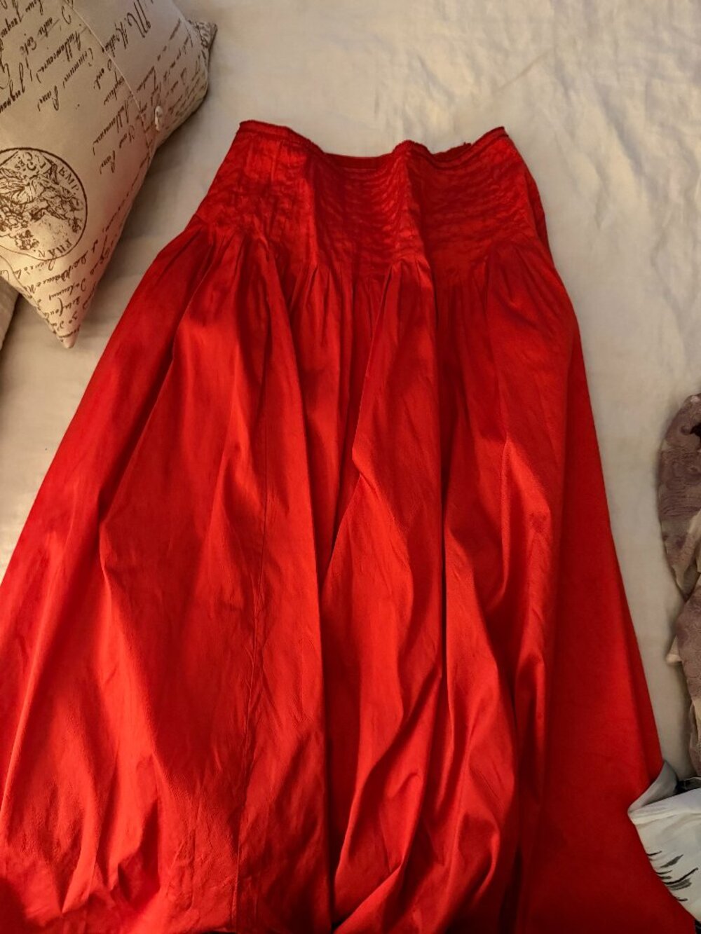 Free People ONE Size 0 Red Full Flowy Maxi Skirt Boho